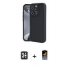 MARSİLYAN™- iPhone 16 Pro Max Kılıf Yankı Yansıma Özel Seri - Siyah Buffer Hayalet Cam Ekran Koruyucu + Siyah PVD Metal Kamera Lens