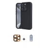 MARSİLYAN™- iPhone 16 Pro Max Kılıf Yankı Yansıma Özel Seri - Siyah Joko Magic 5D Cam + Pers Alüminyum Kamera Lens - CLTM