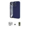 MARSİLYAN™- iPhone 16 Pro Max Kılıf Yankı Yansıma Özel Seri - Siyah Joko Magic 5D Hayalet Cam + Gümüş Pers Alüminyum Kamera Lens