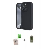 MARSİLYAN™- iPhone 16 Pro Max Kılıf Yankı Yansıma Özel Seri - Siyah Joko Magic 5D Hayalet Cam + Natural Grey Raze Metal Kamera Lens
