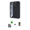 MARSİLYAN™- iPhone 16 Pro Max Kılıf Yankı Yansıma Özel Seri - Siyah Joko Magic 5D Hayalet Cam + Raze Metal Kamera Lens - SH