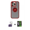 MARSİLYAN™- iPhone 16 Pro Max Kılıf Yörünge Çizgi - Şeffaf 360 Full Body Arka Koruyucu + Bilvis Titan Kamera Lens - SH