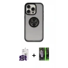 MARSİLYAN™- iPhone 16 Pro Max Kılıf Yörünge Çizgi - Şeffaf 360 Full Body Arka Koruyucu + Bilvis Titan Kamera Lens - SH