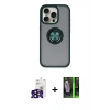 MARSİLYAN™- iPhone 16 Pro Max Kılıf Yörünge Çizgi - Şeffaf 360 Full Body Arka Koruyucu + Bilvis Titan Kamera Lens - SH