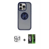 MARSİLYAN™- iPhone 16 Pro Max Kılıf Yörünge Çizgi - Şeffaf 360 Full Body Arka Koruyucu + Pers Alüminyum Kamera Lens - GS