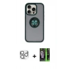 MARSİLYAN™- iPhone 16 Pro Max Kılıf Yörünge Çizgi - Şeffaf 360 Full Body Arka Koruyucu + Pers Alüminyum Kamera Lens - GS