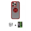 MARSİLYAN™- iPhone 16 Pro Max Kılıf Yörünge Çizgi - Şeffaf 360 Full Body Arka Koruyucu + Pers Alüminyum Kamera Lens - GS