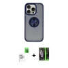 MARSİLYAN™- iPhone 16 Pro Max Kılıf Yörünge Çizgi - Şeffaf 360 Full Body Arka Koruyucu + Raze Metal Kamera Lens - BZ
