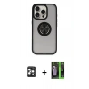 MARSİLYAN™- iPhone 16 Pro Max Kılıf Yörünge Çizgi - Şeffaf 360 Full Body Arka Koruyucu + PVD Metal Kamera Lens - SH