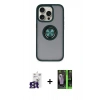 MARSİLYAN™- iPhone 16 Pro Max Kılıf Yörünge Çizgi - Şeffaf 360 Full Body Arka Koruyucu + Bilvis Titan Kamera Lens - TMGI