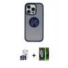 MARSİLYAN™- iPhone 16 Pro Max Kılıf Yörünge Çizgi - Şeffaf 360 Full Body Arka Koruyucu + Bilvis Titan Kamera Lens - TMGI