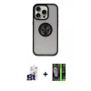 MARSİLYAN™- iPhone 16 Pro Max Kılıf Yörünge Çizgi - Şeffaf 360 Full Body Arka Koruyucu + Bilvis Titan Kamera Lens - TMGI