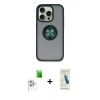 MARSİLYAN™- iPhone 16 Pro Max Kılıf Yörünge Çizgi - Şeffaf Pasifik Cam Ekran Koruyucu + Raze Metal Kamera Lens - BZ