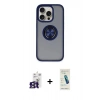 MARSİLYAN™- iPhone 16 Pro Max Kılıf Yörünge Çizgi - Şeffaf Pasifik Cam Ekran Koruyucu + Bilvis Titan Kamera Lens - TMGI