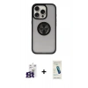 MARSİLYAN™- iPhone 16 Pro Max Kılıf Yörünge Çizgi - Şeffaf Pasifik Cam Ekran Koruyucu + Bilvis Titan Kamera Lens - TMGI