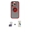 MARSİLYAN™- iPhone 16 Pro Max Kılıf Yörünge Çizgi - Şeffaf Pasifik Cam Ekran Koruyucu + Bilvis Titan Kamera Lens - TMGI