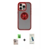 MARSİLYAN™- iPhone 16 Pro Max Kılıf Yörünge Çizgi - Şeffaf Pasifik Cam Ekran Koruyucu + Raze Metal Kamera Lens - NLGY