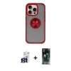 MARSİLYAN™- iPhone 16 Pro Max Kılıf Yörünge Çizgi - Siyah 360 Mat Full Body Arka Koruyucu + Bilvis Titan Kamera Lens - TMGI