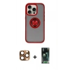 MARSİLYAN™- iPhone 16 Pro Max Kılıf Yörünge Çizgi - Siyah 360 Mat Full Body Arka Koruyucu + Pers Alüminyum Kamera Lens - CLTM