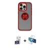 MARSİLYAN™- iPhone 16 Pro Max Kılıf Yörünge Çizgi - Siyah 3D Antistatik Cam Ekran Koruyucu + Bilvis Titan Kamera Lens - TMGI