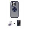 MARSİLYAN™- iPhone 16 Pro Max Kılıf Yörünge Çizgi - Siyah 3D Antistatik Hayalet Cam Ekran Koruyucu + Bilvis Titan Kamera Lens - TMGI