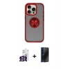 MARSİLYAN™- iPhone 16 Pro Max Kılıf Yörünge Çizgi - Siyah 3D Antistatik Hayalet Cam Ekran Koruyucu + Bilvis Titan Kamera Lens - GS