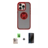 MARSİLYAN™- iPhone 16 Pro Max Kılıf Yörünge Çizgi - Siyah 3D Antistatik Hayalet Cam Ekran Koruyucu + Raze Metal Kamera Lens - NLGY