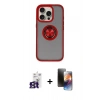 MARSİLYAN™- iPhone 16 Pro Max Kılıf Yörünge Çizgi - Siyah 3D Antistatik Mat Seramik Nano Ekran Koruyucu + Bilvis Titan Kamera Lens - TMGI