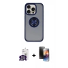 MARSİLYAN™- iPhone 16 Pro Max Kılıf Yörünge Çizgi - Siyah 3D Antistatik Mat Seramik Nano Ekran Koruyucu + Bilvis Titan Kamera Lens - GS