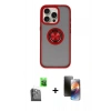 MARSİLYAN™- iPhone 16 Pro Max Kılıf Yörünge Çizgi - Siyah 3D Antistatik Mat Seramik Nano Ekran Koruyucu + Raze Metal Kamera Lens - SH