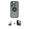 MARSİLYAN™- iPhone 16 Pro Max Kılıf Yörünge Çizgi - Siyah 3D Antistatik Mat Seramik Nano Ekran Koruyucu + Bilvis Titan Kamera Lens - TMGI