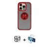 MARSİLYAN™- iPhone 16 Pro Max Kılıf Yörünge Çizgi - Siyah 3D Antistatik Seramik Nano Ekran Koruyucu + Pers Alüminyum Kamera Lens - GI