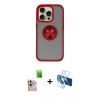 MARSİLYAN™- iPhone 16 Pro Max Kılıf Yörünge Çizgi - Siyah 3D Antistatik Seramik Nano Ekran Koruyucu + Raze Metal Kamera Lens - NLGY