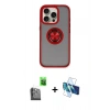MARSİLYAN™- iPhone 16 Pro Max Kılıf Yörünge Çizgi - Siyah 3D Antistatik Seramik Nano Ekran Koruyucu + Raze Metal Kamera Lens - SH