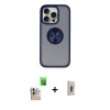 MARSİLYAN™- iPhone 16 Pro Max Kılıf Yörünge Çizgi - Siyah Bilvis 3D Cam Ekran Koruyucu + Raze Metal Kamera Lens - NLGY