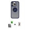 MARSİLYAN™- iPhone 16 Pro Max Kılıf Yörünge Çizgi - Siyah Bilvis 3D Cam Ekran Koruyucu + Raze Metal Kamera Lens - SH