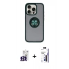 MARSİLYAN™- iPhone 16 Pro Max Kılıf Yörünge Çizgi - Siyah Bilvis 3X AR Hayalet Cam Ekran Koruyucu + Bilvis Titan Kamera Lens - TMGI
