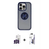 MARSİLYAN™- iPhone 16 Pro Max Kılıf Yörünge Çizgi - Siyah Bilvis 3X AR Hayalet Cam Ekran Koruyucu + Bilvis Titan Kamera Lens - GS
