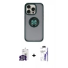 MARSİLYAN™- iPhone 16 Pro Max Kılıf Yörünge Çizgi - Siyah Bilvis 3X AR HD Cam Ekran Koruyucu + Bilvis Titan Kamera Lens - GS