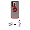 MARSİLYAN™- iPhone 16 Pro Max Kılıf Yörünge Çizgi - Siyah Bilvis 3X AR HD Cam Ekran Koruyucu + Pers Alüminyum Kamera Lens - GS