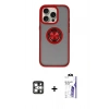 MARSİLYAN™- iPhone 16 Pro Max Kılıf Yörünge Çizgi - Siyah Bilvis 3X AR HD Cam Ekran Koruyucu + PVD Metal Kamera Lens - GS