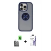 MARSİLYAN™- iPhone 16 Pro Max Kılıf Yörünge Çizgi - Siyah Bilvis 3X AR HD Cam Ekran Koruyucu + Raze Metal Kamera Lens - SH