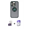 MARSİLYAN™- iPhone 16 Pro Max Kılıf Yörünge Çizgi - Siyah Bilvis 5in1 3D Magic Cam Ekran Koruyucu + Bilvis Titan Kamera Lens - GS