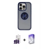 MARSİLYAN™- iPhone 16 Pro Max Kılıf Yörünge Çizgi - Siyah Bilvis 5in1 3D Magic Cam Ekran Koruyucu + Bilvis Titan Kamera Lens - SH
