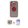MARSİLYAN™- iPhone 16 Pro Max Kılıf Yörünge Çizgi - Siyah Bilvis 5in1 3D Magic Cam Ekran Koruyucu + Pers Alüminyum Kamera Lens - CLTM