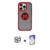 MARSİLYAN™- iPhone 16 Pro Max Kılıf Yörünge Çizgi - Siyah Bilvis 5in1 3D Magic Cam Ekran Koruyucu + Pers Alüminyum Kamera Lens - GI