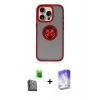 MARSİLYAN™- iPhone 16 Pro Max Kılıf Yörünge Çizgi - Siyah Bilvis 5in1 3D Magic Cam Ekran Koruyucu + Raze Metal Kamera Lens - SH