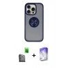 MARSİLYAN™- iPhone 16 Pro Max Kılıf Yörünge Çizgi - Siyah Bilvis 5in1 3D Magic Cam Ekran Koruyucu + Raze Metal Kamera Lens - SH