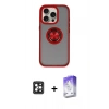 MARSİLYAN™- iPhone 16 Pro Max Kılıf Yörünge Çizgi - Siyah Bilvis 5in1 3D Magic Cam Ekran Koruyucu + PVD Metal Kamera Lens - SH