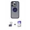 MARSİLYAN™- iPhone 16 Pro Max Kılıf Yörünge Çizgi - Siyah Bilvis 5in1 3D Magic Cam Ekran Koruyucu + Titanyum Gri Bilvis Titan Kamera Lens